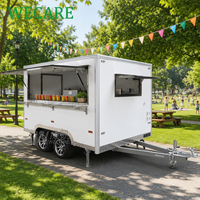WECARE Voedselwagens Lemonade Smoothies Bar Slush Fris Fruit Sap Bier Koffie Snacks Foodtruck Aanhangwagen met Koelkast