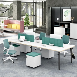 Modern Convertible Extendable <b>Office</b> Desk Workstation for Open Space 2 4 6 Person Seater - Product Image 3