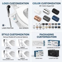Ensemble de bidet portatif Shattaf, pistolet pulvérisateur non électrique, finition chromée, pression réglable, marque privée, vente en gros, OEM, GCC, hôtel