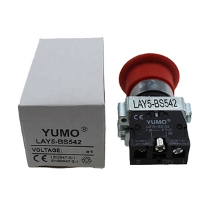 USYUMO نمط جديد LAY4-BS542 التوقف في حالات الطوارئ مفتاح بـزر دفع مع رأس الفطر الأحمر