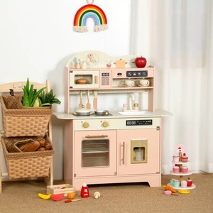 Ensemble de jouets de cuisine créatifs DIY, cuisinière en bois de simulation, machine à café intégrée, jouets de jeu pour la maison - Product Image 4