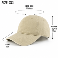 Casquette de baseball YKZG pour homme, taille XXL (pour têtes larges), couronne profonde 68 cm, 100% coton sergé, avec boucle argentée cuivrée, vente en gros