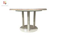 Table de salle à manger ronde en métal au design moderne et luxueux, table de banquet pour restaurant avec base de table stable