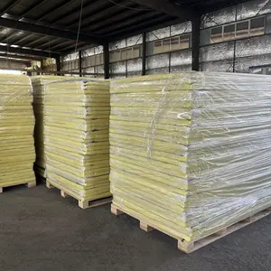 HAVC System Thermal Insulation Glasswool Insulation Board 24kg/m3 50mm Fiber Glass Wool Panel With Black Tissue