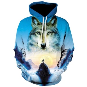 Felpa da uomo con cappuccio da uomo con motivo lupo 3d Wolf felpa da uomo con cappuccio da uomo - Product Image 1