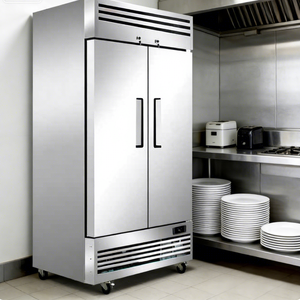 Réfrigérateur de présentation sous comptoir à double porte, dégivrage automatique, pour préparation de salades et équipement de restauration - Product Image 1