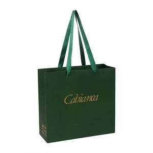 Wholesale Custom Printed White <b>Green</b> Gift Craft Shopping Paper Bag with Your Own Logo - Product Image 4