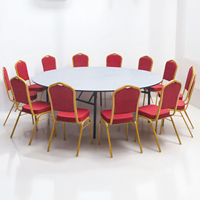 Tables pliantes rondes pour les salles de banquet, les événements, les fêtes et les mariages; Tables de banquet rondes; Tables à manger simples blanches