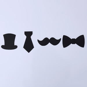 ท็อปเปอร์เค้กน้ำผึ้งและรสหวาน 4 ชิ้น หนวดดำ ผูกโบว์ หมวก สำหรับตกแต่งงานวันเกิด - Product Image 2