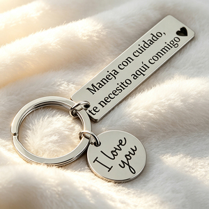 Romantic Birthday Wish Engraved Keychain, Rose Gold Plated Bar Tag <b>Keyring</b> for Lovers Anniversary Keepsake - Product Image 6