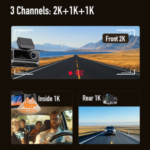 Cámara para Auto 4G Lista para Enviar, con 3 Cámaras 2K Duales 1080P, Transmisión en Vivo, Control Remoto, GPS, WiFi, BSD, ADAS, Grabador de Caja Negra - Product Image 3