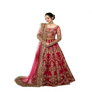 Elegante y Hermoso Vestido de Novia Moderno, Personalizable, Transpirable, Largo hasta el Suelo, con Contraste de Color, Encaje y Volantes en los Hombros - Product Image 1