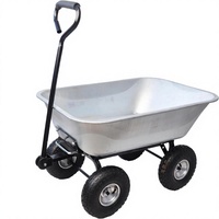 Chariot de manutention industriel à quatre roues avec benne basculante galvanisée de 85 L, OEM