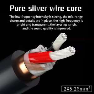 Hifi Audiophile 99.99 bạc nguyên chất 2x5.26mm vuông XS-1105AG Ag 19mm Xoắn lá đồng che chắn chuối loa chiếu - Product Image 3