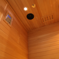Sauna Uap Basah Sudut Dalam Ruangan untuk 3 Orang - Kayu Hemlock dengan Lampu Terapi & Panel Kontrol Komputer