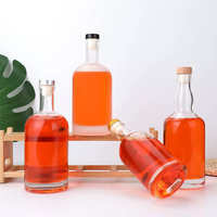 Usine de fabrication Bouteille en verre de vodka cylindrique transparente de 700 ml