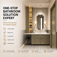 Ensemble complet de salle de bain de luxe sur mesure à installation rapide en céramique pour projets hôteliers et chaînes hôtelières