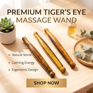 Outils <span class=keywords><strong>Gua</strong></span> <span class=keywords><strong>Sha</strong></span> en cristal naturel, masseur corporel en pierre œil de tigre, stylo pour points d'acupuncture, rouleau facial pour la relaxation - Product Image 2