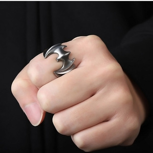 Venta caliente moda Europa Estados Unidos superventas Vintage aleación murciélago anillo personalizado Hip Hop Punk murciélago anillo abierto para hombres - Product Image 3