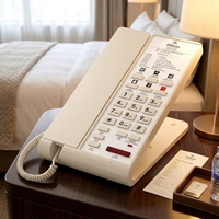 Téléphone fixe analogique filaire pour chambre d'hôtel, avec façade personnalisée, blanc ivoire premium, vente en gros