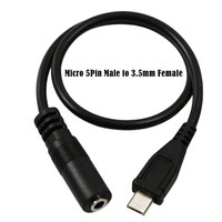 Câble adaptateur DC 35 mm femelle vers Micro USB/Micro 5 broches mâle pour microphone/écouteur et audio de smartphone