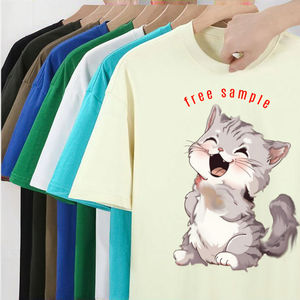 High Quality Heavyweight 300g Cotton Casual Men's Oversized Anti-Pilling Custom Screen Printed <b>Graphic</b> <b>Tee</b> Knitted Blank T-Shirt - Product Image 3