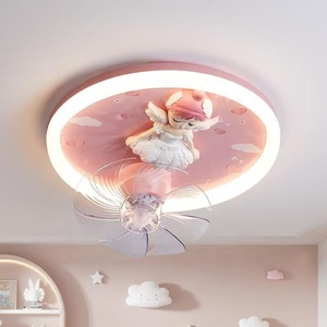 Luce del ventilatore a <span class=keywords><strong>soffitto</strong></span> a LED simpatico cartone animato per ragazzi ragazze camera da letto a spettro completo lampada ABS telecomando ventilatore a <span class=keywords><strong>soffitto</strong></span> con luce - Product Image 2