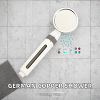 Robinet thermostatique de douche à bouton poussoir en cuivre massif de conception moderne allemande, monocommande, température constante, affichage numérique gris