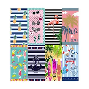 Summer top quality quick dry sand free breathable double side sublimation printing custom microfiber beach towel with logo