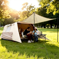 Tente pyramidale gonflable automatique pour le camping en plein air, double couche, quatre saisons, tissu Oxford, imperméable, protection solaire