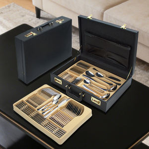 Ensemble <span class=keywords><strong>de</strong></span> couverts en acier inoxydable plaqué or, 84/72 pièces, ensemble <span class=keywords><strong>de</strong></span> couverts en or, 72 pièces - Product Image 2