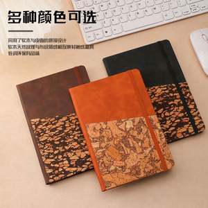 Cahier à sangle A5 pour bureau d'affaires Cahier de réunion personnalisé avec porte-stylo et poche Creative New Vintage Splicing Notebook - Product Image 6