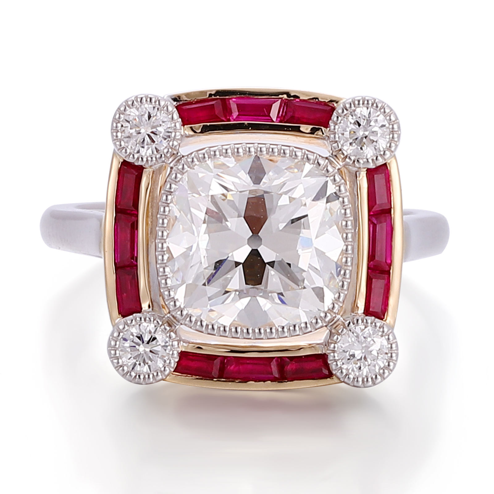 Anillo de oro macizo de 18 quilates con diamantes de laboratorio