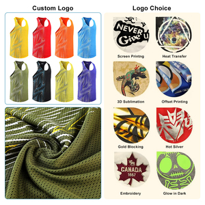 เสื้อกล้ามกีฬาผู้ชายคุณภาพสูง แบบสั่งทำพิเศษ ผ้าถัก แห้งเร็ว ไม่เป็นขุย ระบายอากาศดี พิมพ์ลายได้ เหมาะสำหรับวิ่ง ผลิตจากโพลีเอสเตอร์ - Product Image 2