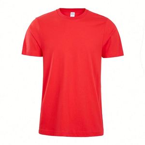 Design Classical Fashion Round Neck T-shirt Smooth Line Box Packaging Red Color 100 Percent Cotton Digital Printing T-shirt - Product Image 1