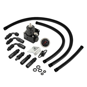 Kit de Regulador de Pressão de Combustível Ajustável de Alta Qualidade AN6 35-75 PSI com Conexões Vermelhas + Azuis e Linha de Óleo Universal FPR-005 - Product Image 2