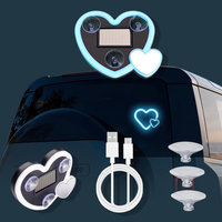 Nouvelle lampe d'ambiance LED sans fil à énergie solaire en forme de double cœur BRAD pour voiture, lumières triangulaires pour la lunette arrière