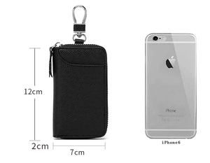 Vente en gros de porte-clés de voiture en cuir PU et métal portefeuille porte-clés pour homme avec portefeuille - Product Image 6