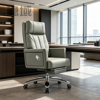 Chaise de bureau de direction de luxe en cuir de vachette, chaise de travail pour ordinateur, chaise de direction inclinable, réglable en hauteur, pivotante et mobile pour bureau à domicile