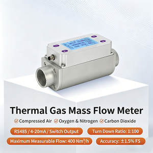 Débitmètre massique thermique DC24V RS485 Modbus RTU IP64, capteur de débit de <span class=keywords><strong>gaz</strong></span> anti-vibration pour air comprimé, oxygène, hydrogène - Product Image 1