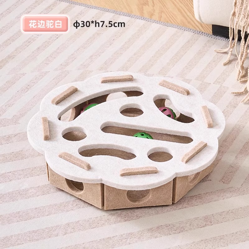 【Lavy Camel White】Educational Cat Maze with Ball Retrieving Game