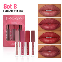 HANDAIYAN – Lot de 4 brillants à lèvres mats soyeux nacrés, imperméables, non-transférables, faciles à appliquer, longue tenue, maquillage des lèvres extra durable