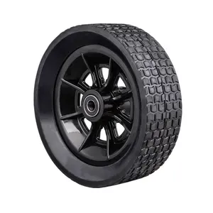 10 inch wide solid rubber wheel for generator parts, plastic-rubber-wheels for pressure washer, concrete mixer wheel