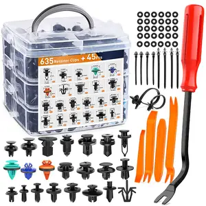 680pcs xe nhựa ô tô đẩy người lưu giữ bảng điều khiển cửa TRIM Clips & tự động cơ thể ốc vít loại Fender đinh tán Bumper c0550