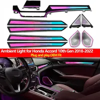 Kit Pencahayaan Ambient Kristal OEM untuk Honda Accord Generasi ke-10 2018-2022 Panel Dashboard Penutup Speaker Kontrol APP Upgrade
