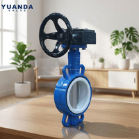 Vanne papillon en fonte ductile D371X-16Q à entraînement par vis sans fin, avec joint souple en caoutchouc EPDM, type Wafer, pour système de conduites d'eau