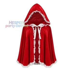 Disfraz de cosplay con temática de anime de HP, capa con capucha Echo, ribete de encaje rojo, tela de poliéster - Product Image 1