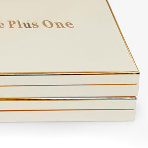Benutzer definiertes Logo Starre weiße Schal Geschenk <span class=keywords><strong>box</strong></span> Gold Kanten <span class=keywords><strong>2</strong></span> Stück Abnehmbare Deckel Basis Karton Verpackung Matt Laminierung Prägung - Product Image 6