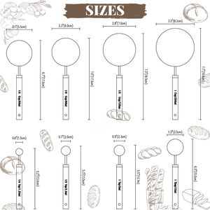 Eco-Friendly Stainless Steel <b>Measuring</b> Cups and <b>Spoons</b> Set with Wood Handle for Dry and Liquid Ingredients - Product Image 6