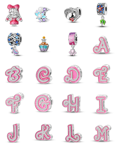 Juego de Colgantes con Forma de Corazón de Plata con 26 Letras y Circonitas, con Baño de Oro Rosa/Plata/Oro para Uso Diario Unisex - Product Image 2